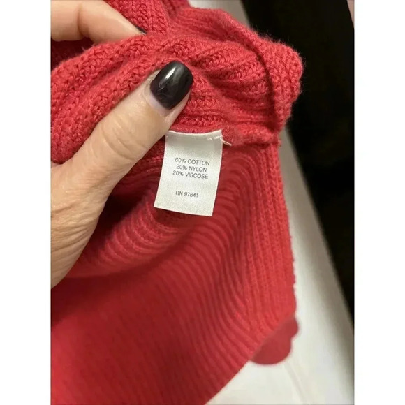 J. Jill Sz M Dark Berry Pink V-Neck Sweater Heavyweight Pullover - Picture 4 of 6